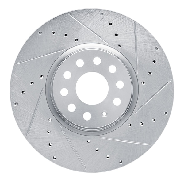 Dynamic Friction Co DFC Brake Rotor - Drilled and Slotted - Silver 631-74058R - main