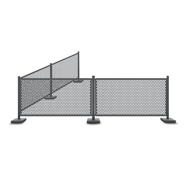 Factory 2U Commercial Patio Gray Aluminum Bar Restaurant Fence Kit, 20ft L, 34in H, Flexible Layout, Powdercoat w/ UV Topcoat 805681 - main