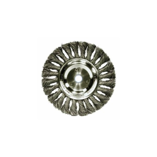 Weiler Standard Twist Knot Wire Wheel, 6 in D x 1/2 in W, .016 in Steel Wire, 9,000 rpm 804-08095 - main