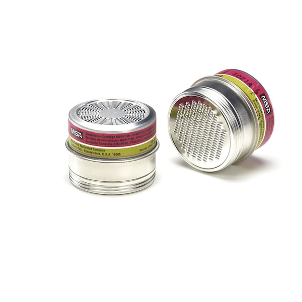 Msa Safety Cartridge, Comfo Chemical and Combination Cartridge, Magenta/Olive, Threaded, GME-P100, 6/Pkg 815182 - main