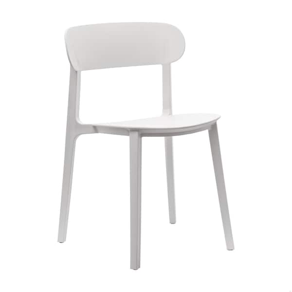 Flash Furniture Dover Indoor-Outdoor Stacking Patio Chair w/Curved Backrest, All-Weather Resin Chair in White DHF-340-APP-WH-GG - main