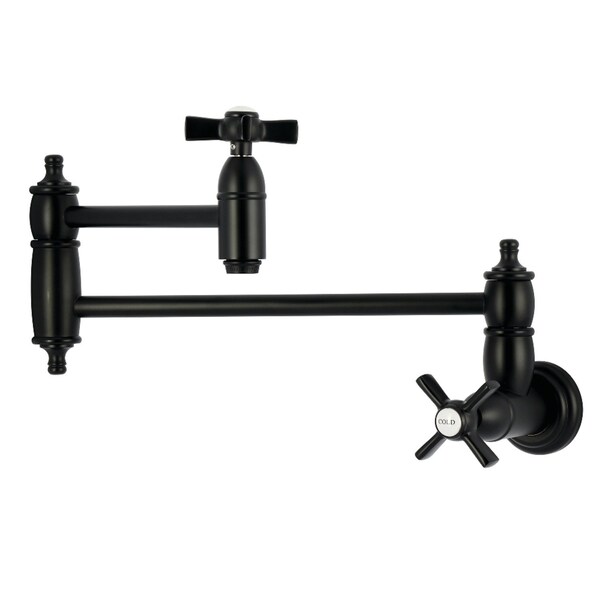 Kingston Brass Wall Mount Pot Filler Faucet, Matte Black KS3100ZX - main