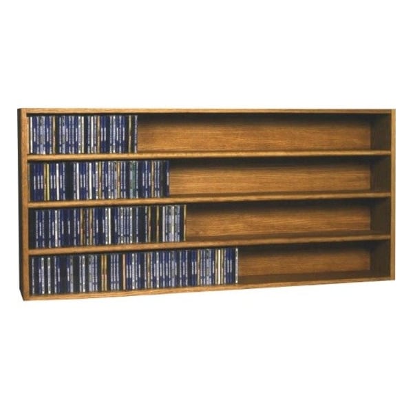 Wood Shed Cdracks Solid Oak Wall or Shelf Mount CD Cabinet Capacity 476 CD s Honey Oak Finish 403-4 - main
