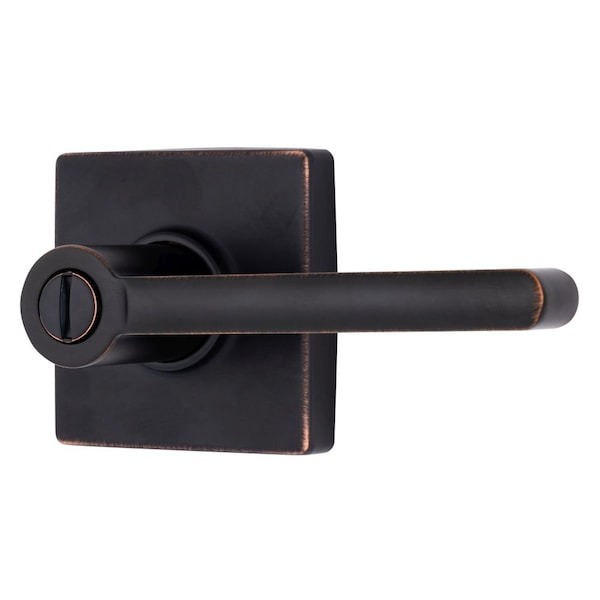 Brinks Mendocino Series Privacy Contemporary Lever Square Rose Tuscan Bronze Finish E2437-150 - main