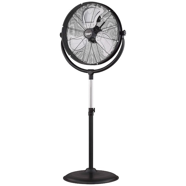 Castrol PowerZone High-Velocity Pedestal Stand Fan, 120 V, 1.25 A, 20in. Dia Blade, 3-Blade, Metal Blade, Black FES50-T5 - main
