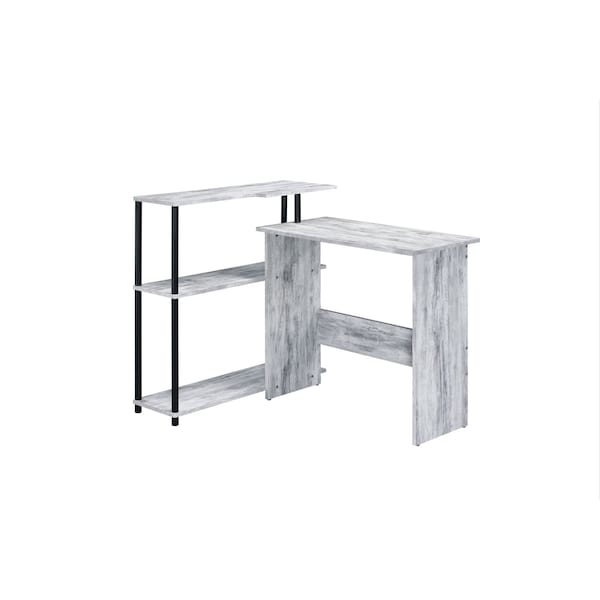 Homeroots 39" Antiqued White L Shape Writing Desk 491430 - main