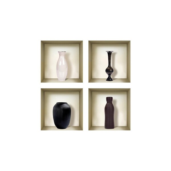 Homeroots Set of Four Rio Faux Niche 3D Peel and Stick Wall Decals, 4PK 565408 - main