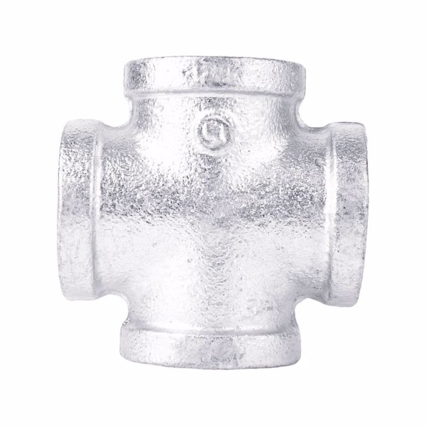 Stz Industries 3/4 in. FIP each X 3/4 in. D FIP 3/4 in. D FIP Galvanized Malleable Iron Cross 501795 - main