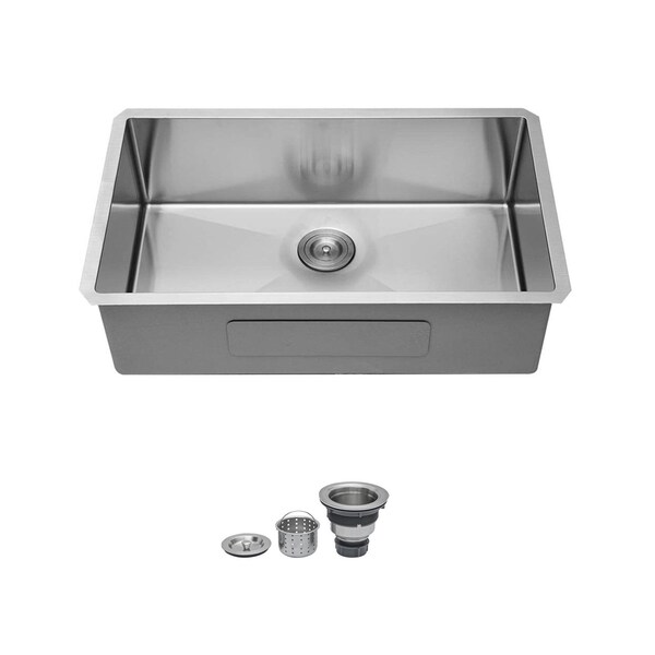 Wrightmaster 33 in. Undermount 16-Gauge Single Bowl Stainless Steel Kitchen Sink ZOR-P360865 - main