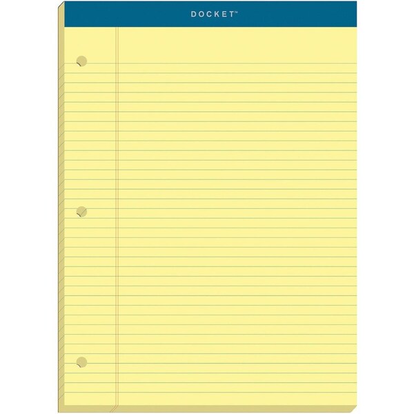 Tops Business Forms TOPS, DOUBLE DOCKET RULED PADS, MEDIUM/COLLEGE RULE, 8.5 X 11.75, CANARY, 100PK 63383 - main