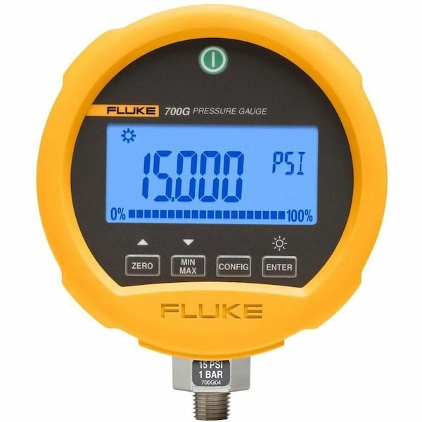 Fluke Digital Test Compound Gauge, -12 to 0 to 500 psi, 3 3/4 in Dial, 1/4 in NPT, Bottom Location FLUKE-700G07 - main