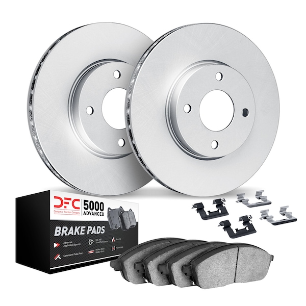 Dynamic Friction Co DFC GEOSPEC Coated Rotors with 5000 Brake Pads - Ceramic and Hardware 4512-32037 - main