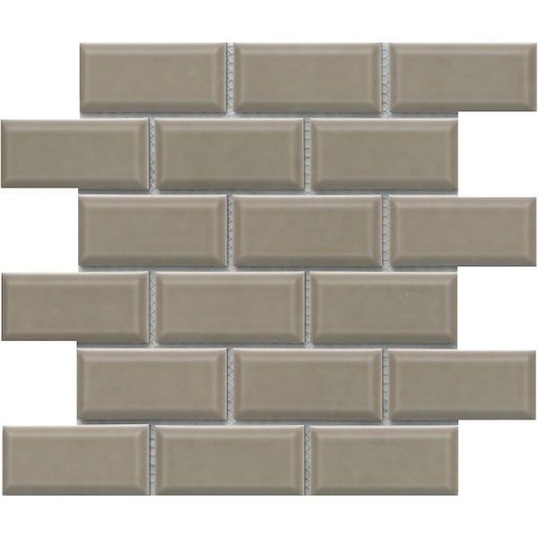 Emser Tile Reward Series Porcelain Mosaic Tile, 12 in L Tile, 11 in W Tile, Pressed Edge, Bevel Pattern, 10PK F27REWATA1112MBV - main