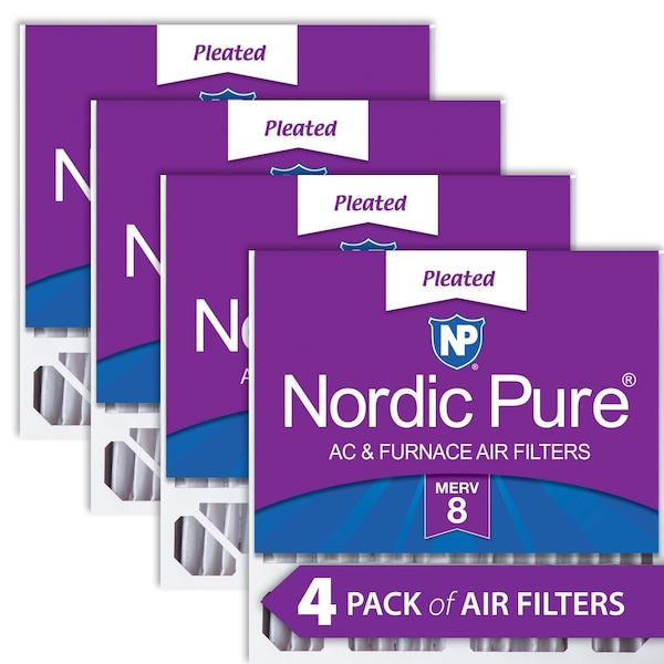 Nordic Pure 20x20x5 Pleated Air Filter, High Capacity, Electrostatically Charged Synthetic Media, MERV 8, 4 PK 20x20x5HM8-4 - main
