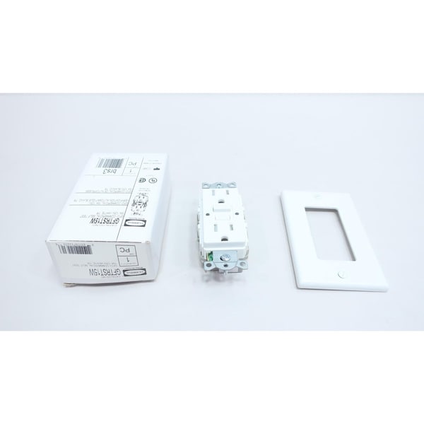 Hubbell Self Test Commercial Receptacle 15Aa 125V-Ac 2P 3W GFTRST15W - main