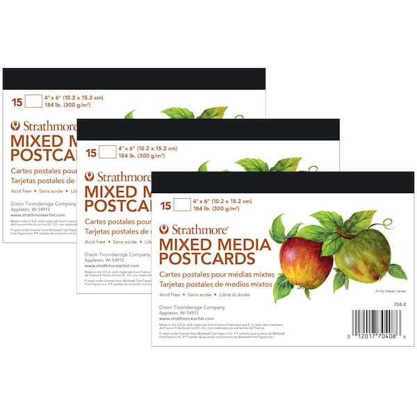 Strathmore 400 Series Mixed Media Postcards, 4x6 inch, 45PK P704-8 - main