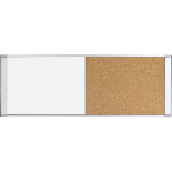 Bi-Silque MasterVisi, Combo Cubicle Workstation Dry Erase/cork Board, 48x18, Silver Frame XA42003700 - main