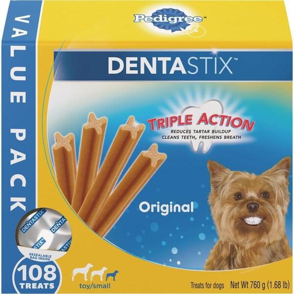 Pedigree Dentastix Toy Dog Original Flavor Dental Dog Treat, 108PK 798936 - main