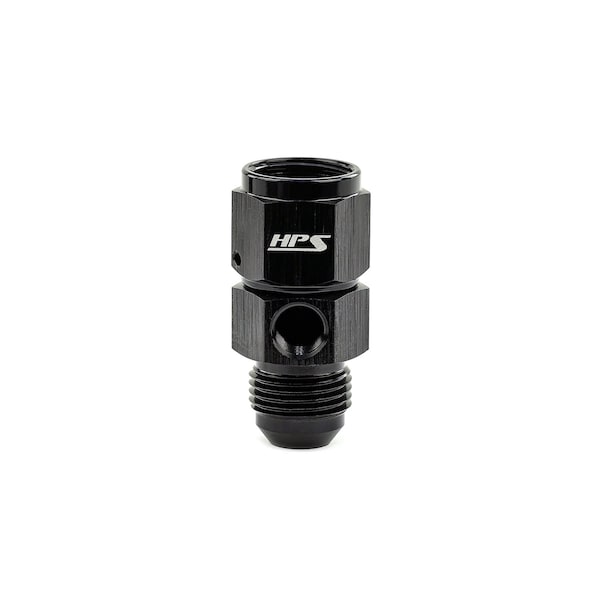 Hps Performance -8 AN Male to Female Fuel Pressure Gauge Adapter with 1/8 in NPT Female Port, Aluminum, Black AN192-08 - main