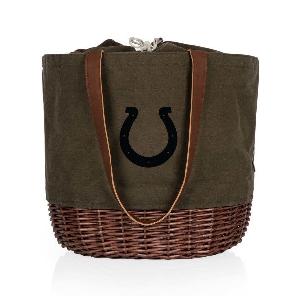 Picnic Time Family Of Brands NFL Indianapolis Colts - Coronado Canvas and Willow Basket Tote 203-00-140-144-2 - main