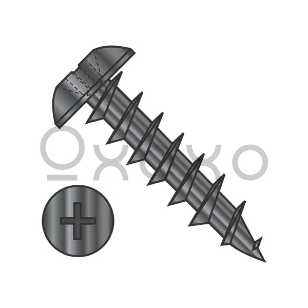 Oxoxo 6-13X5/8 Phillips Truss Deep Thread Wood Screw Full Thread Black OxIde, 9000PK 559273 - main