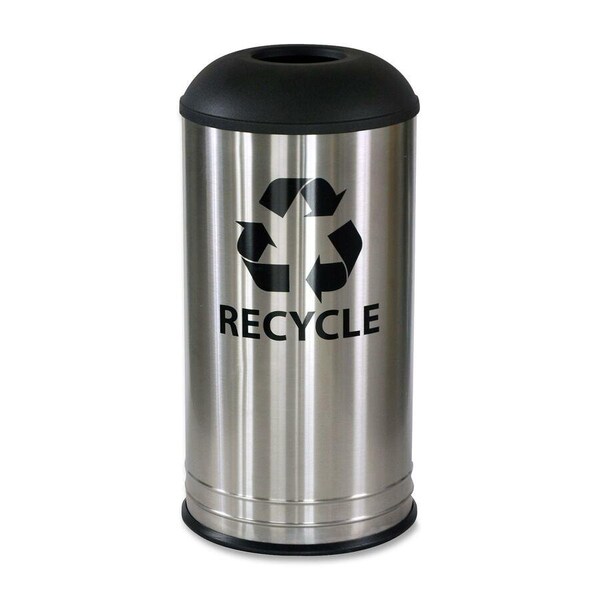 Ex-Cell Kaiser 18-Gal. Recycling Receptacle - Stainless Steel & Black Top RC-1531 D-6 SS BLX - main