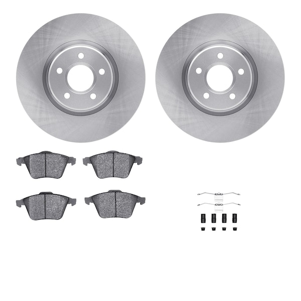Dynamic Friction Co DFC Rotors with EURO 5000 Ceramic Brake Pads includes Hardware 6612-54079 - main