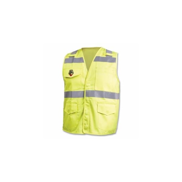Black Stallion 9OZ FR ANSI HI-VIS CTN VEST SILVER TAPE L 800-VF1110-HY-L - main