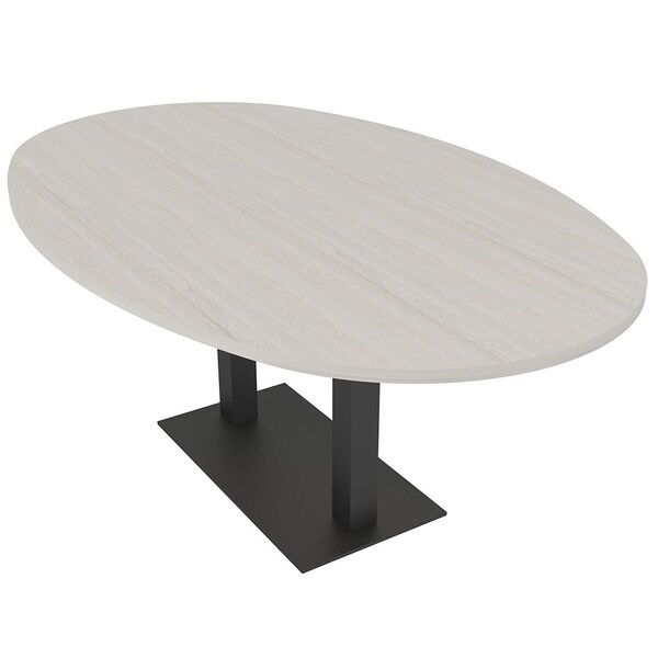 Skutchi Designs Boval Conference Table With Power Unit, 48 in W, 72 in L, Ivory HAR-BOVL-48X72-DOU.BK-K458-NA - main
