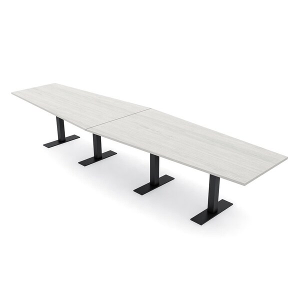 Skutchi Designs 14ft Hexagon Conference Table With Power | Harmony Series | 14 Person Meeting Room Table HAR-HEX.IR-48X168-T.BK-K458-NA - main