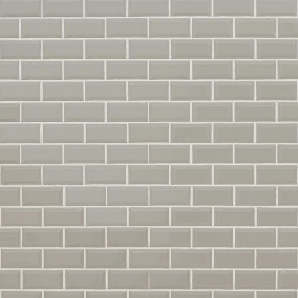 Msi Gray Glossy SAMPLE Beveled Porcelain Mosaic Tile ZOR-MD-0414-SAM - main