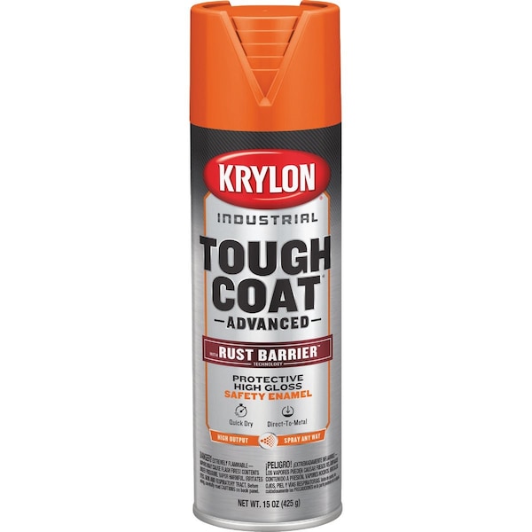 Krylon Industrial Tough Coat 15 Oz. Gloss Safety Orange Rust Barrier Spray Enamel K00559008 - main