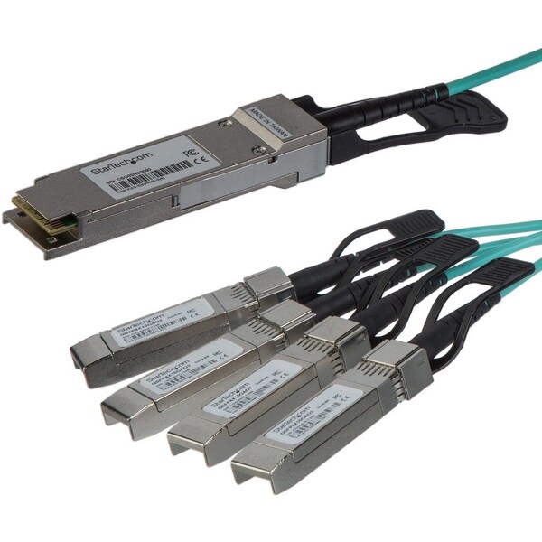 Startech.Com 100% CISCO QSFP-4X10G-AOC3M ACTIVE OPTICAL BREAKOUT CABLE AOC - 3M CABLE, 40GB QSFP4X10GAO3 - main