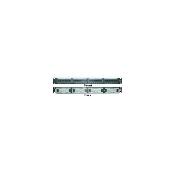 Cable Wholesale Rackmount 24 Port Cat5e Patch Panel, Horizontal, 110 Type, 568A & 568B Compatible, 1U 68PP-03024 - main