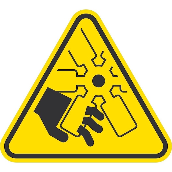 Lyle Cutting of Fingers or Hand/Engine Fan Symbol, 6x6, Non-Reflective, Yellow G-16955-ND_6x6 - main