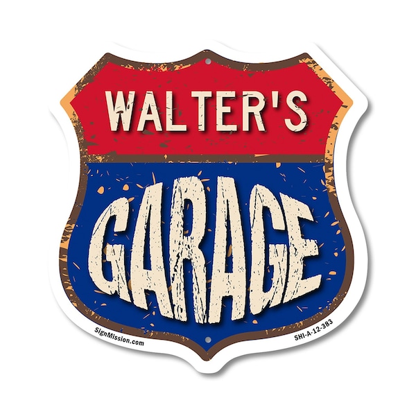 Signmission Walter's Garage, 12 Inch X 12 Inch, Aluminum Metal Sign SHI-A-12-383-WALTER - main