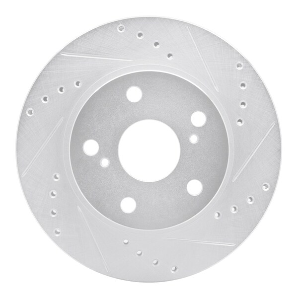 Dynamic Friction Co DFC Brake Rotor - Drilled and Slotted - Silver 631-76040R - main