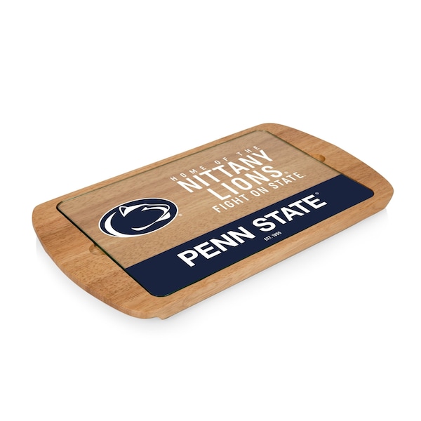 Picnic Time Family Of Brands NCAA Penn State Nittany Lions Billboard Glass Top Cheese Board - Charcuterie Boards, Parawood 911-01-505-494-0 - main