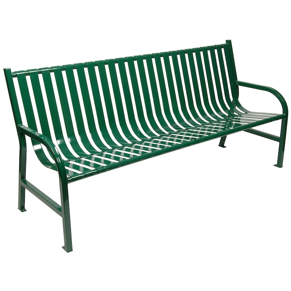 Witt Industries Outdoor, Slatted Metal Bench, Green M6-BCH-GN - main