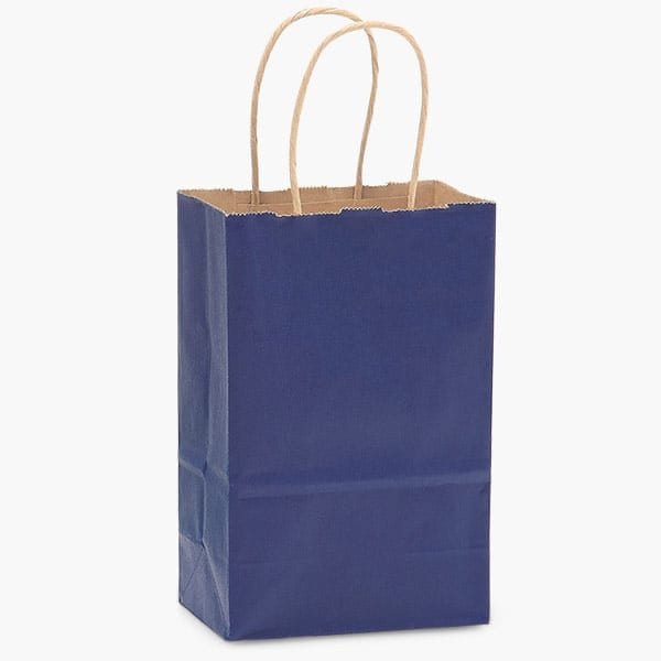 Nashville Wraps Dark Blue Recycled Kraft Bags, Rose 5.5x3.25x8.375", 250PK BRTDB - main