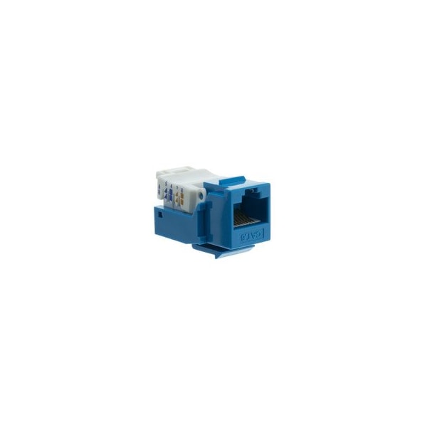 Cable Wholesale Cat6 Keystone Jack, Blue, Toolless, RJ45 Female 327-120BL - main
