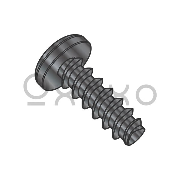 Oxoxo 2-28X1/4 Phillips Pan Plastite Alternative 48 2 Fully Threaded Black Zinc Bake And Wax, 10000PK 465733 - main