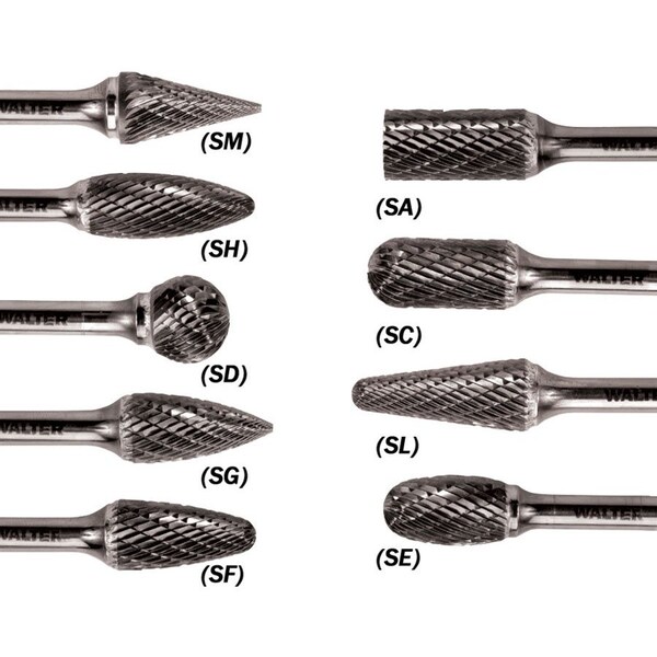 Walter Surface Technologies Carb Bur, Tree Sf 6" Shk 1/4"x3/8"x3/4" 01V614 - main