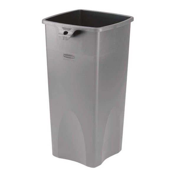 Rubbermaid Untouchable Waste Basket, 23 gal Capacity, Plastic, Gray 356988GY - main