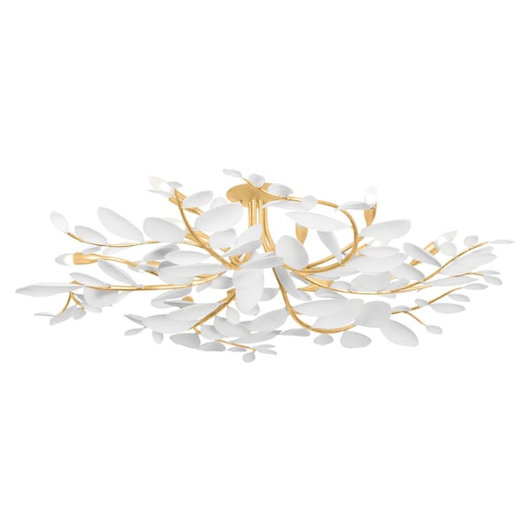 Hudson Valley Lighting Marabec 12 Light Semi Flush 48 In. Vintage Gold Leaf/ White Plaster 2248-VGL/WP - main
