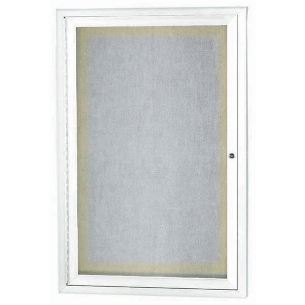 Aarco Outdoor Illuminated Enclosed Bulletin Board w/ Al Frame, Powder Coated White, 36''Hx24''W ODCC3624RIW - main