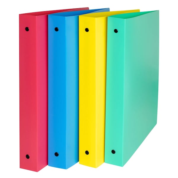 C-Line Products 8-1/2" x 11" Assorted 1 Inch 3-Ring Poly Binder, 24EA/DS 31710-DS - main