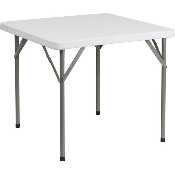 Flash Furniture Square Wh 34Sq Plastic Fold Table, 34.25" W, 34.25" L, 29.5" H, Plastic Top, White DAD-YCZ-86-GG - main