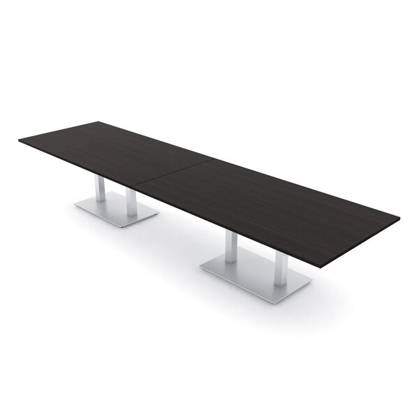 Skutchi Designs Rectangle Conference Table With Power Unit, 48 in W, 168 in L, Black HAR-REC-48X168-DOU-U999ST19-NA - main
