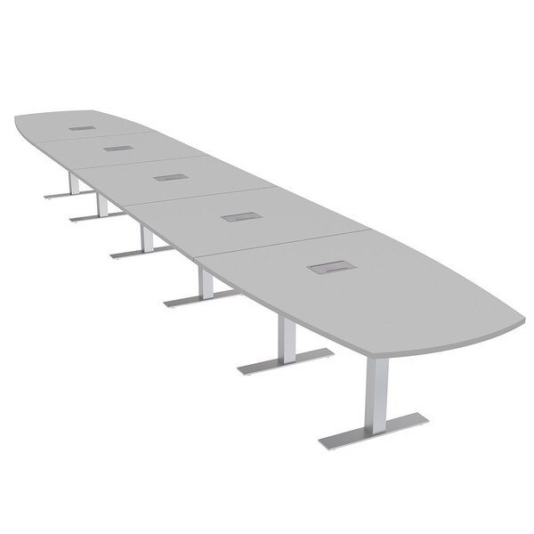Skutchi Designs Arc Boat Conference Table With Power, 48 in W, 264 in L HAR-ABOT-48X264-T-U779-ESIL - main